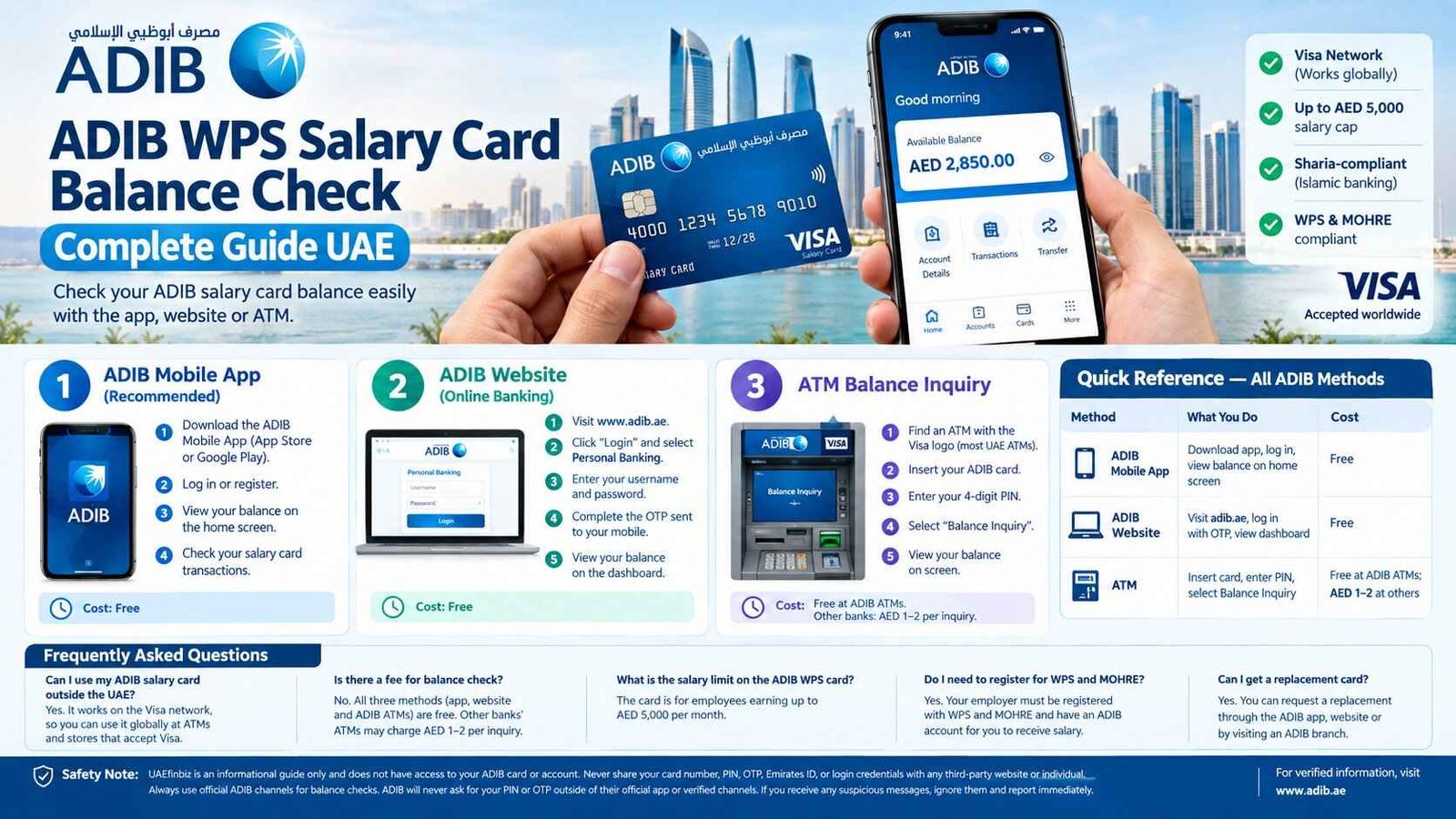 ADIB WPS Salary Card Balance Check