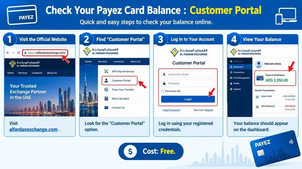 check payez card balance through Customer Portal