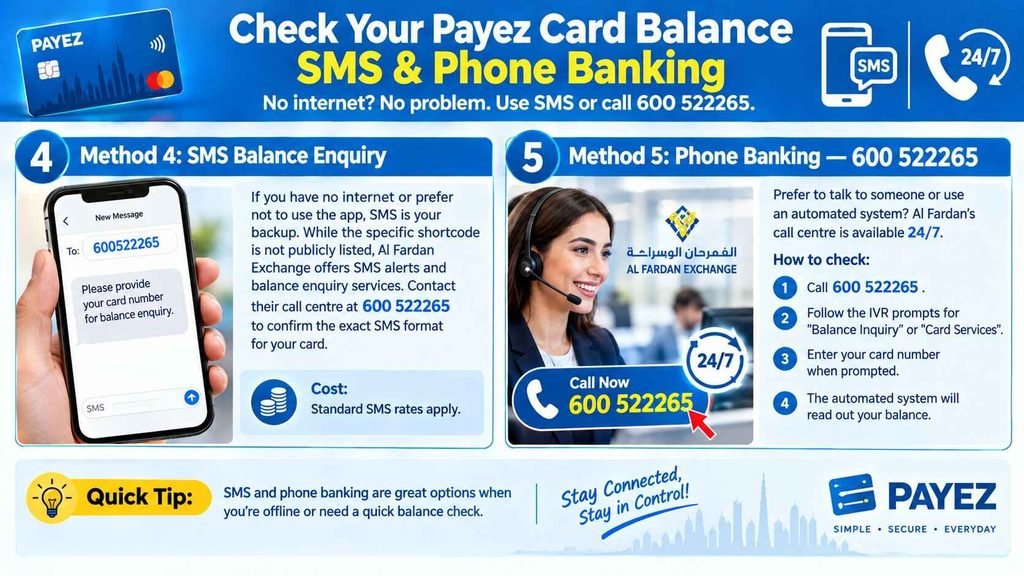 check your payez card balancethrough sms and call